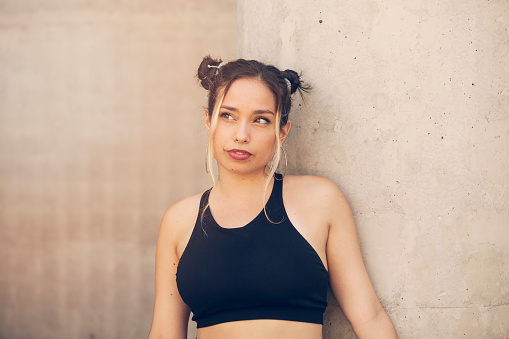Young woman exercising.