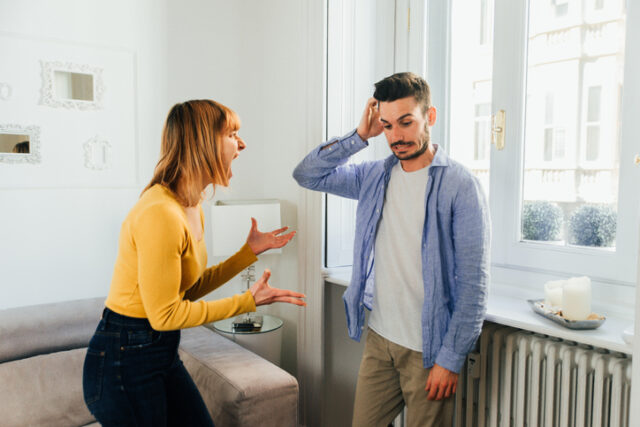young couple having heated argument