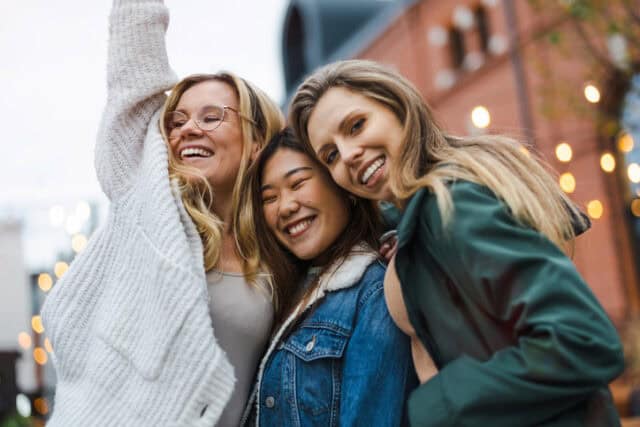smiling women female friends