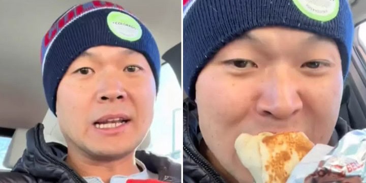 doordash driver eating food