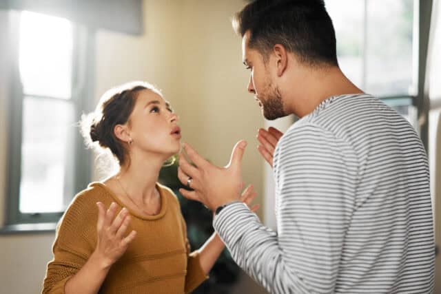 couple arguing at home