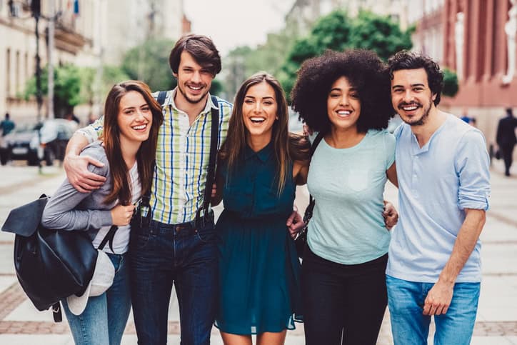 Group of Millennials enjoying being together