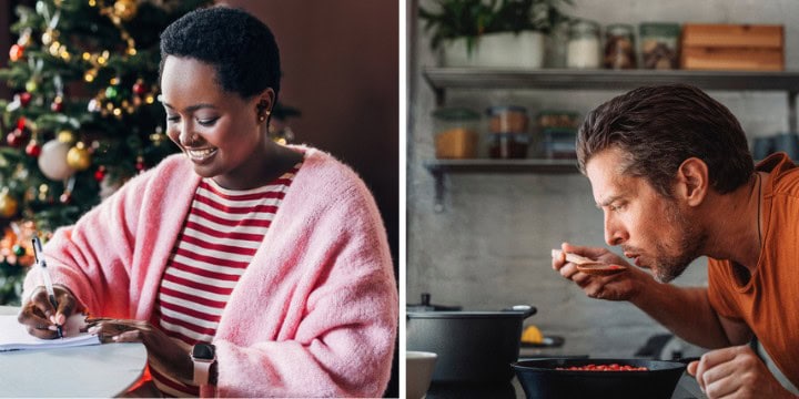 man and woman pursuing new year's resolutions
