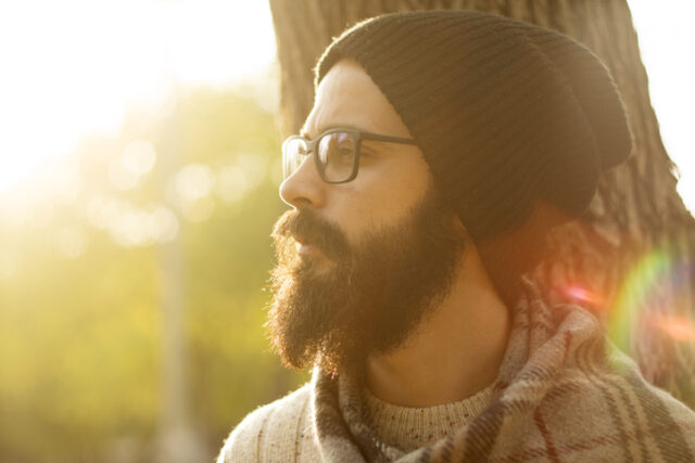 Portrait of a young bearded man