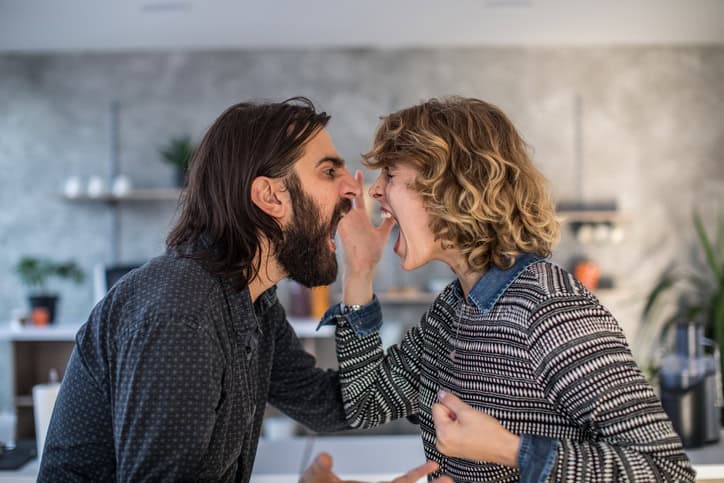 couple shouting at each other