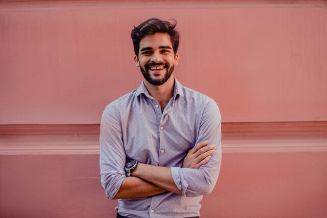 handsome smiling millennial guy