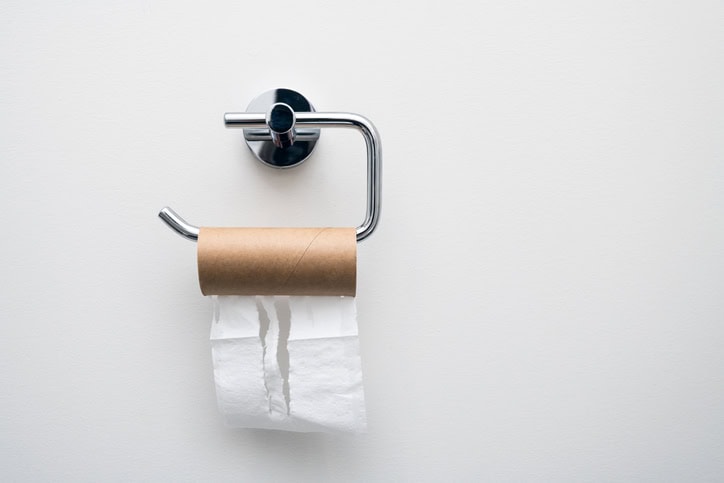 Toilet paper empty roll.