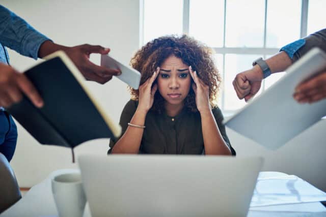 frustrated woman at work 