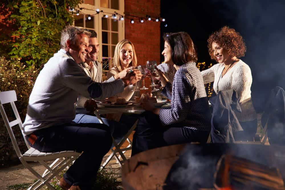 Friends enjoying an evening out.