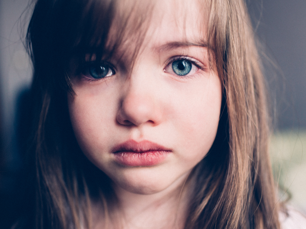 Sad little girl.