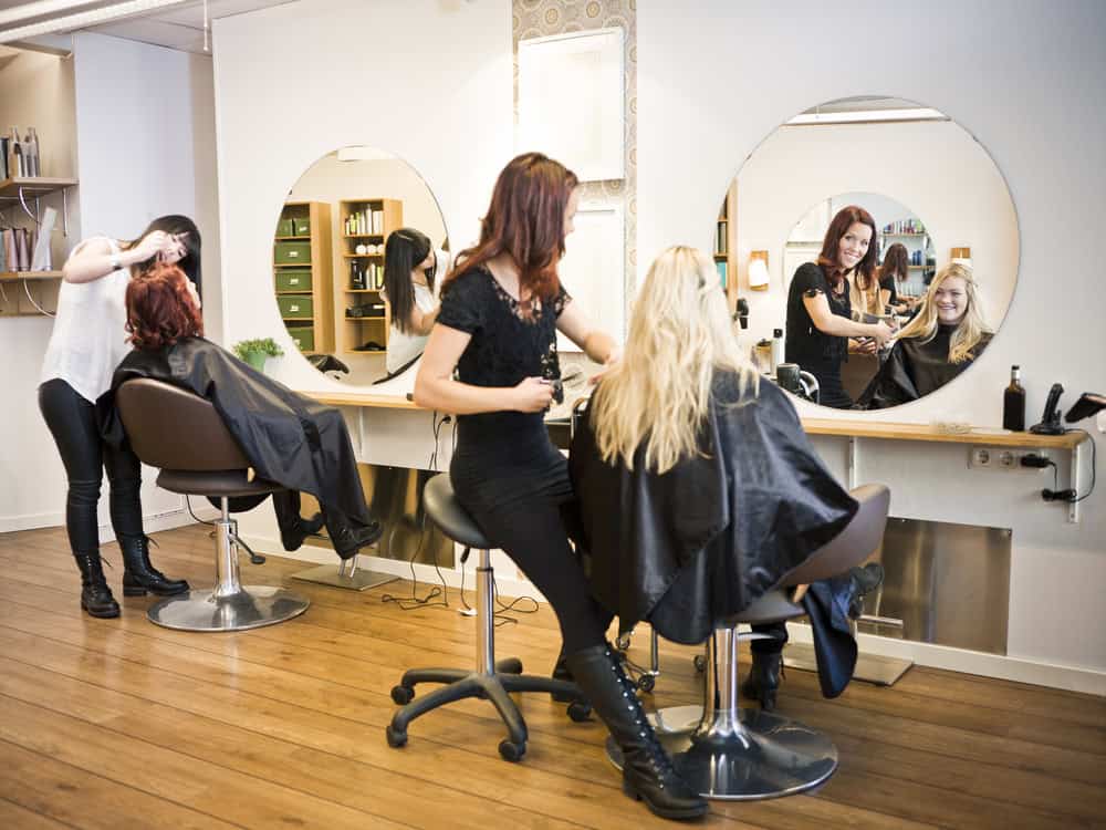 A woman in the hair salon.