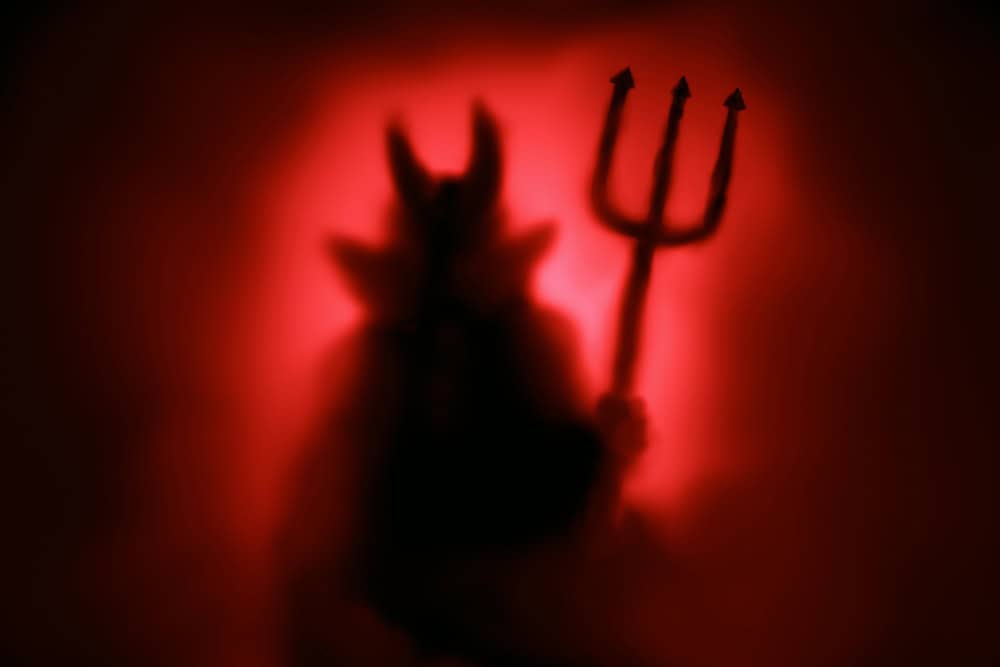 Creepy devil silhouette.