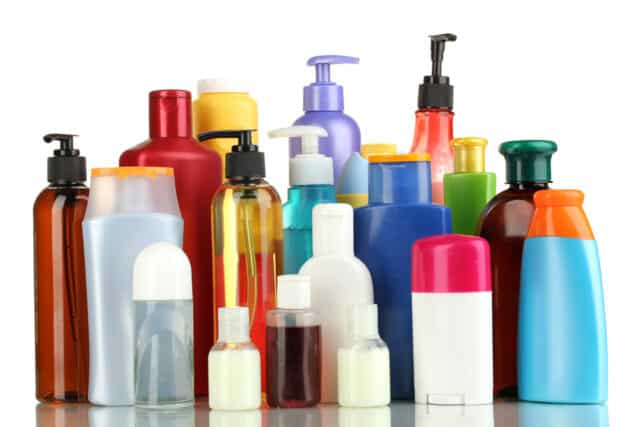 Different beauty product containers.