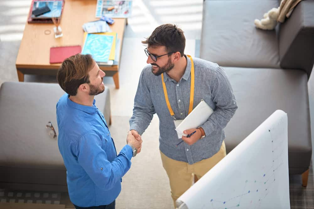 Customer with a salesperson.