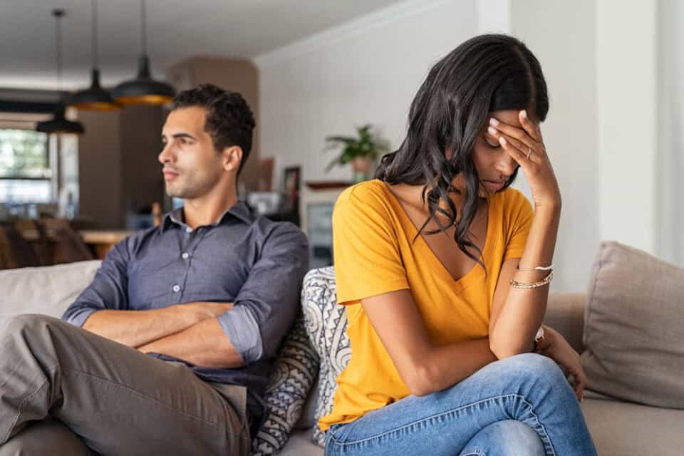 Married couple having an argument.