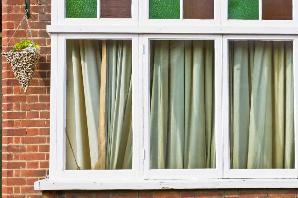 The windows of a house.