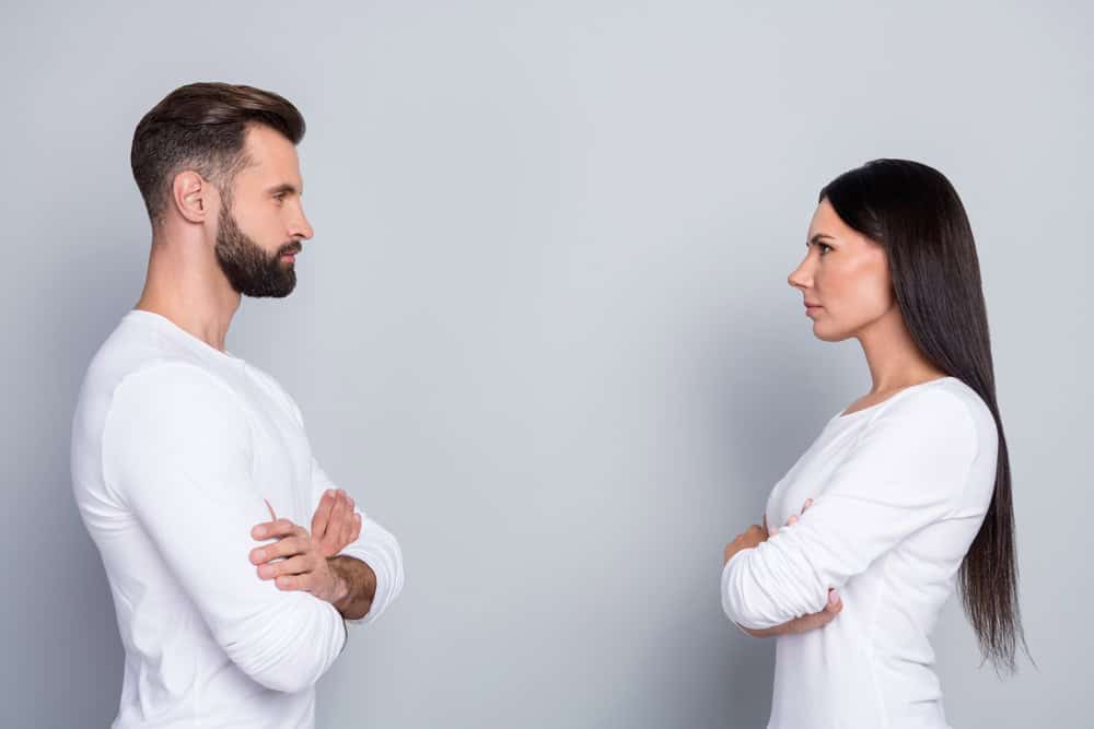 Two young people in an argument. 