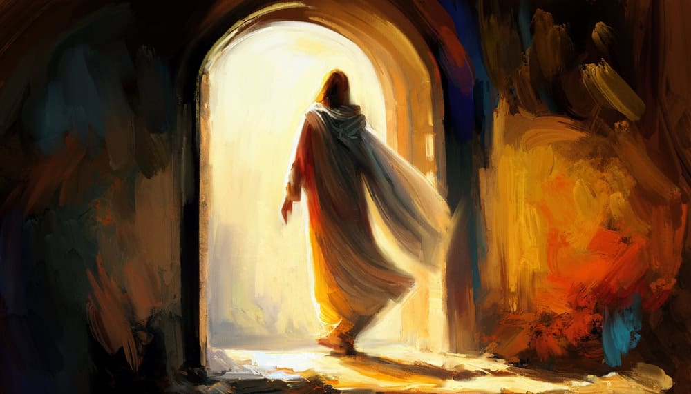 jesus walking out on easter