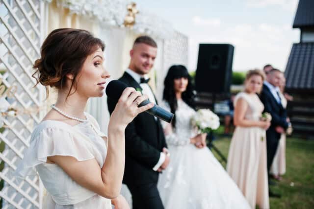 Speech at a wedding.