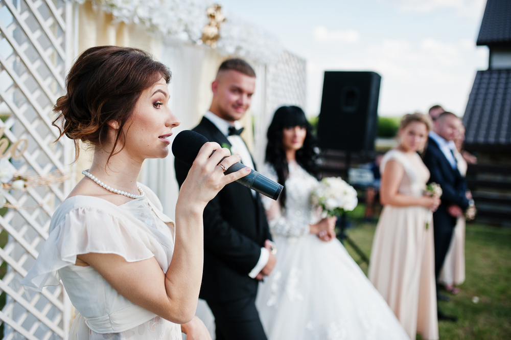 Speech at a wedding.