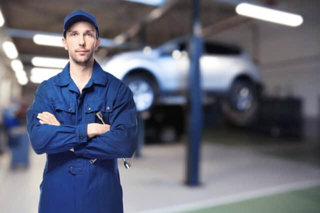 Auto mechanic at the shop.