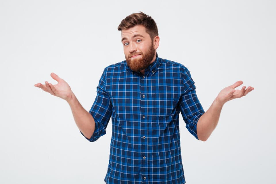 Man shrugging his shoulders.