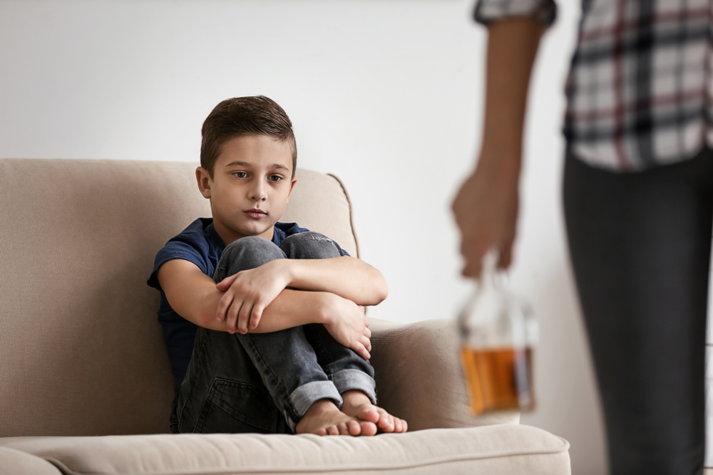 A child with an alcoholic parent.