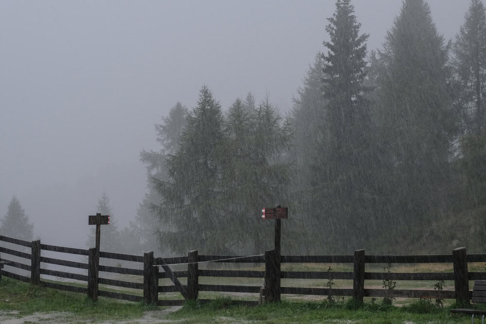 A rain storm.