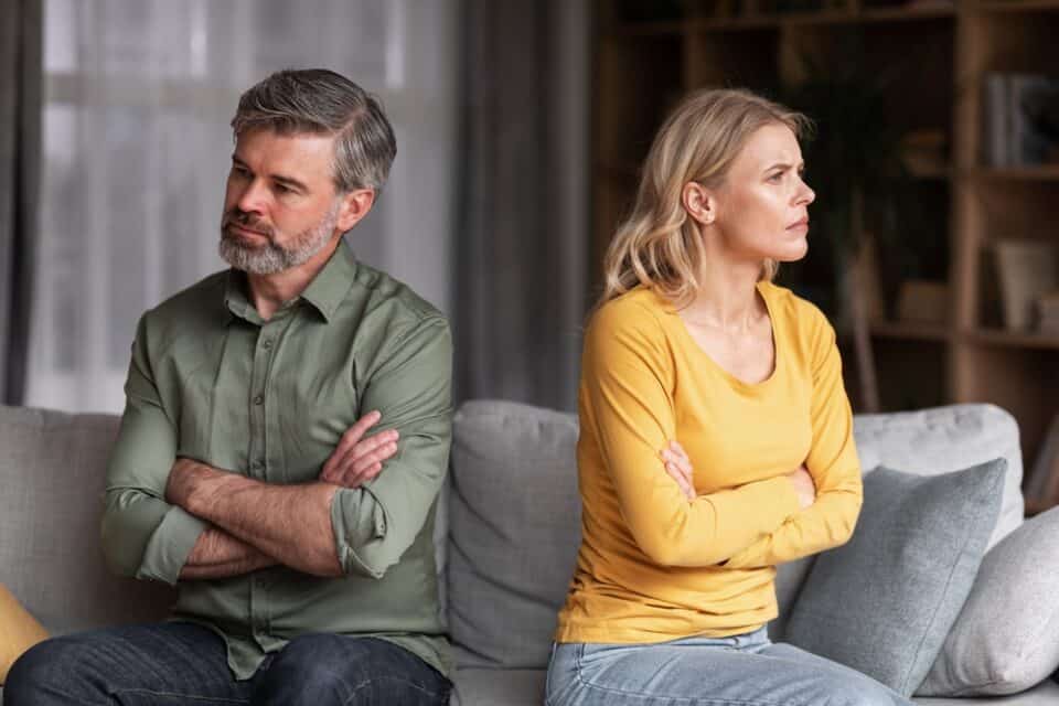 Married couple fighting or getting divorced