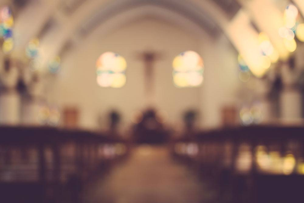The interior of a church.