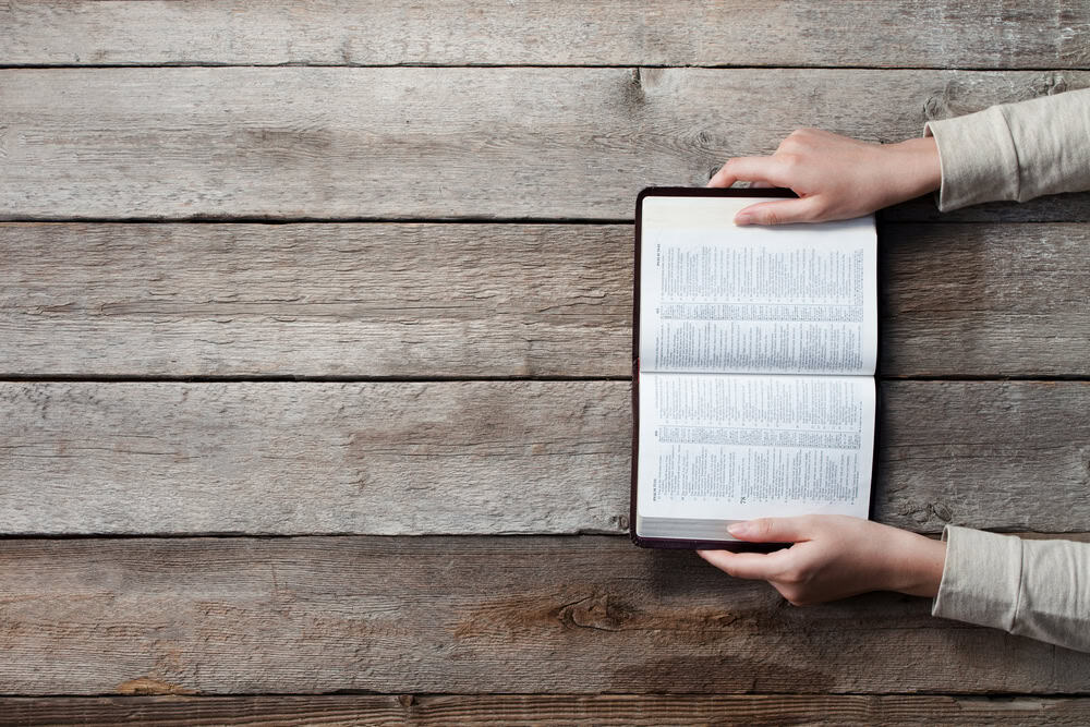 Woman's hands on a bible. 
