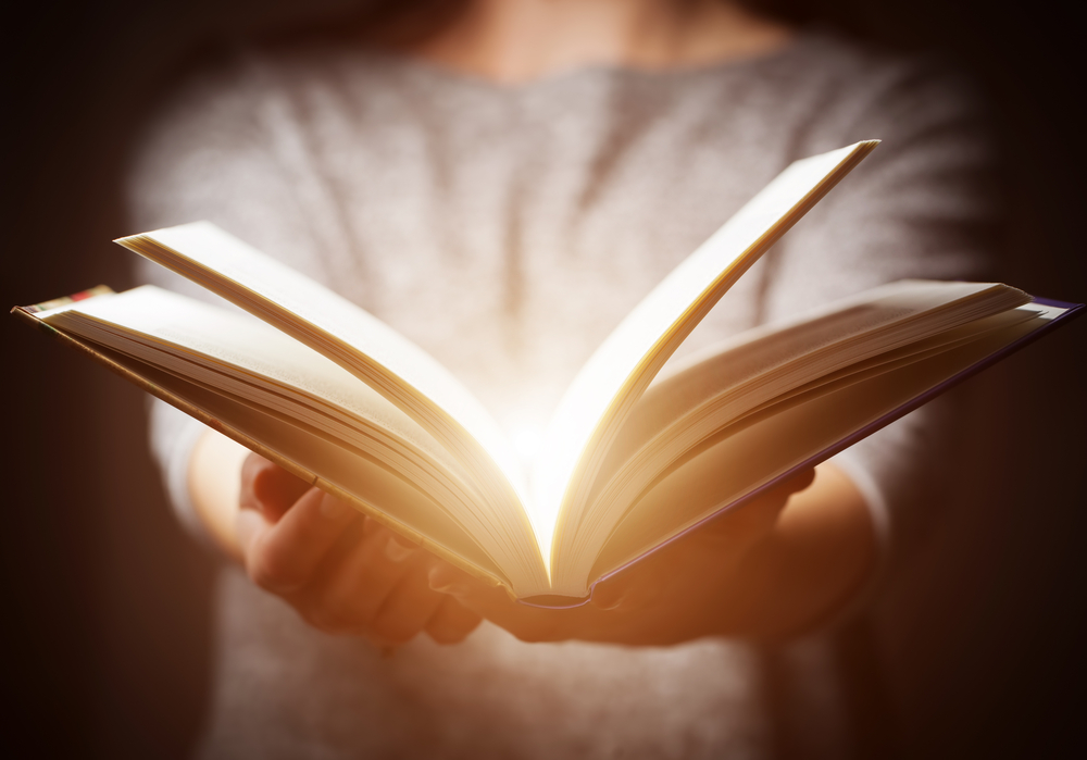 A holy book filled with light.