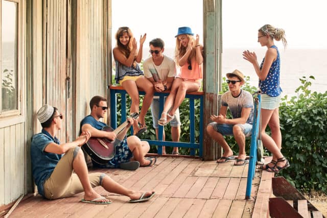 Group of friends having fun.