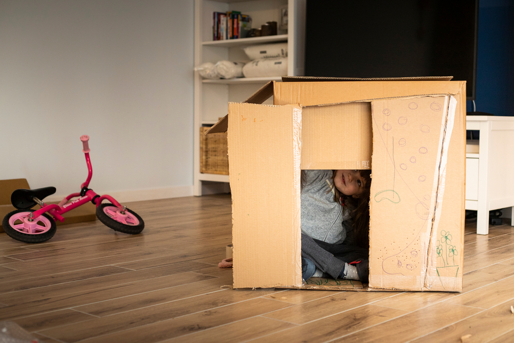 Boxes of cardboard.