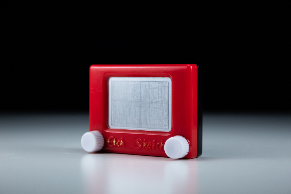 An Etch-A-Sketch toy.