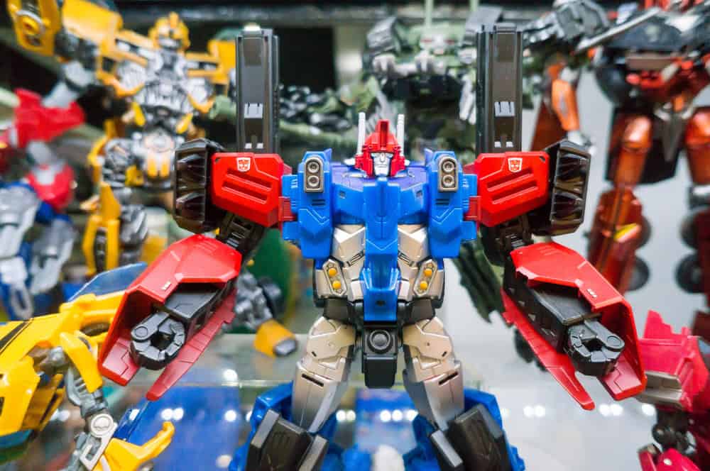 Lego toys on display. 