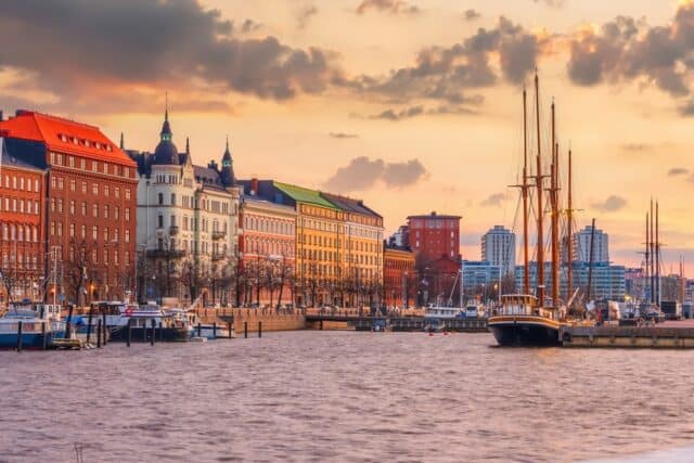 Helsinki, Finland at sunset.