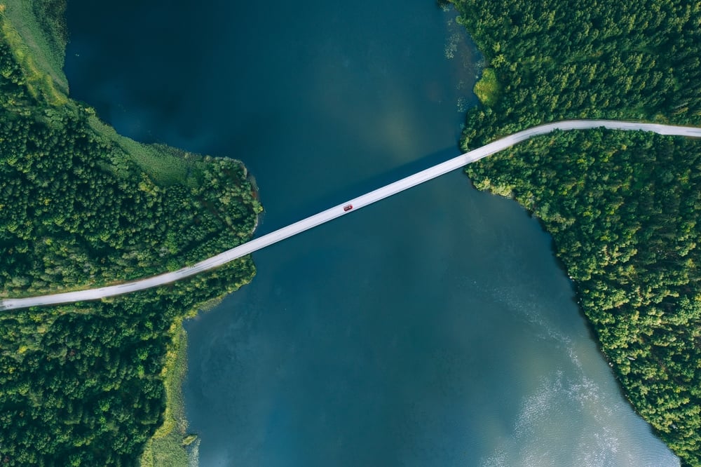 Bridge over water.