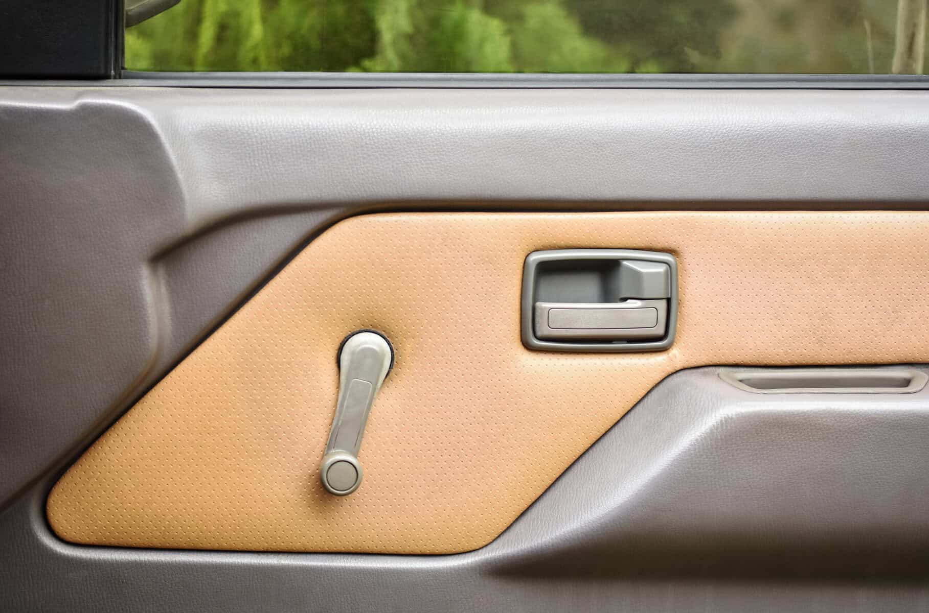 Leather upholstery in a car.