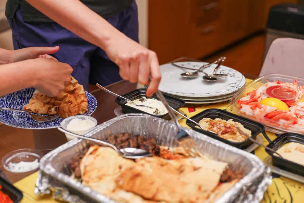 Family dinner on the table. 
