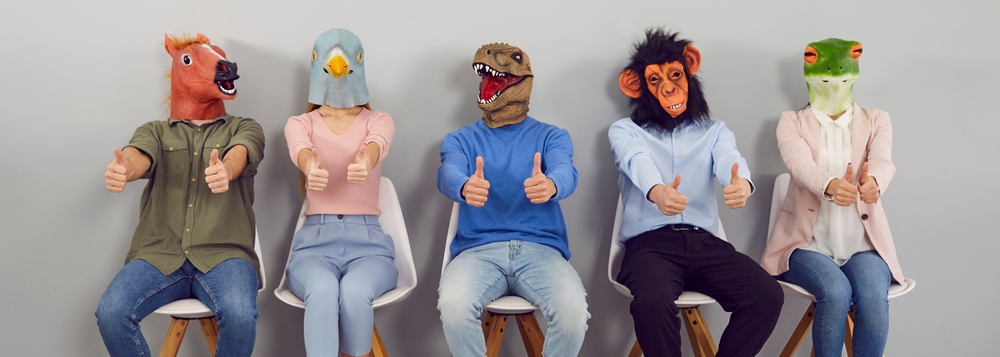 Group of people wearing costumes looking quirky