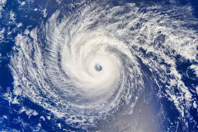 Hurricane on a satellite.