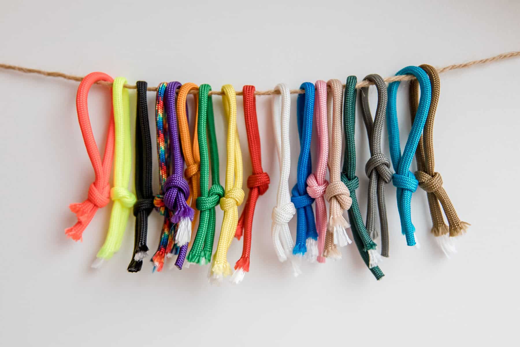 Colorful rope paracords.