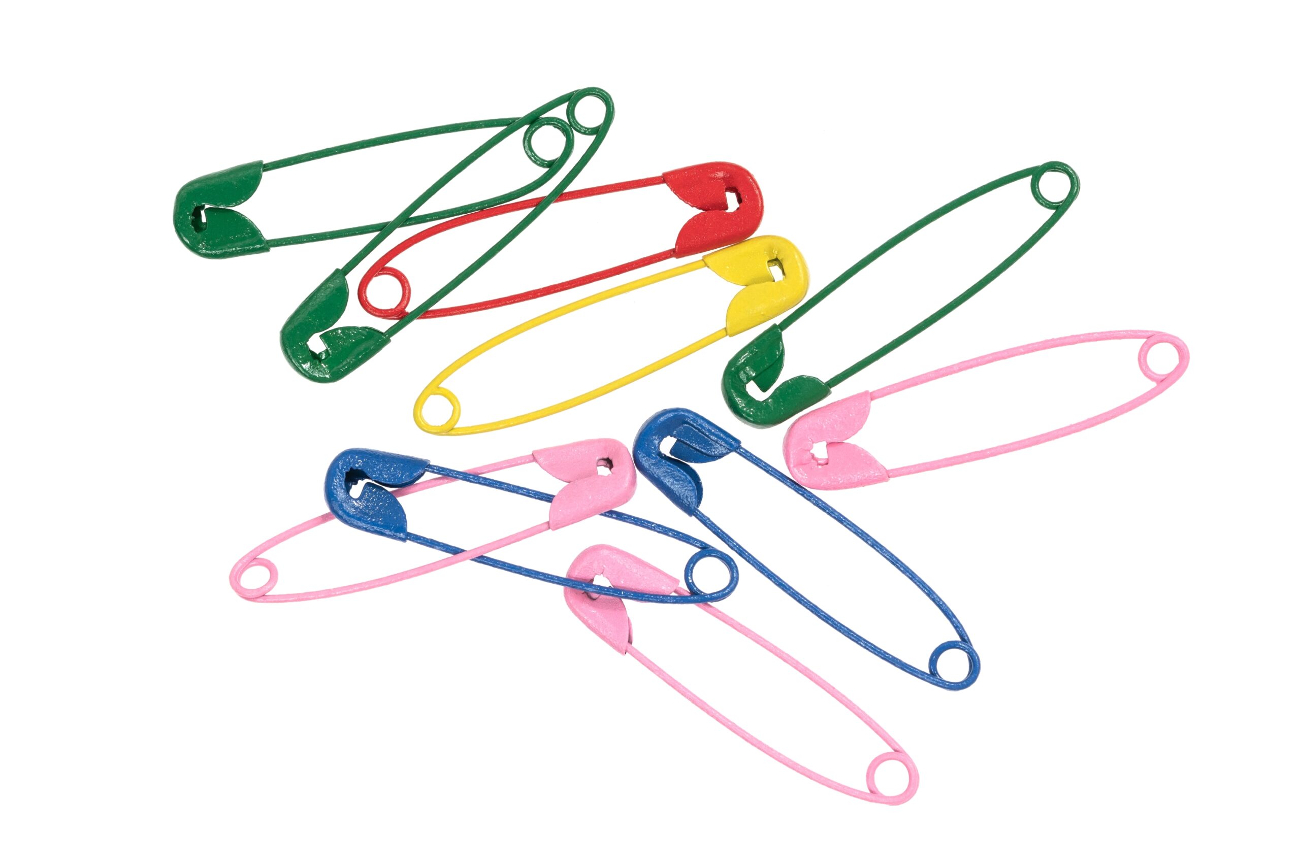 Multicolor safety pins.