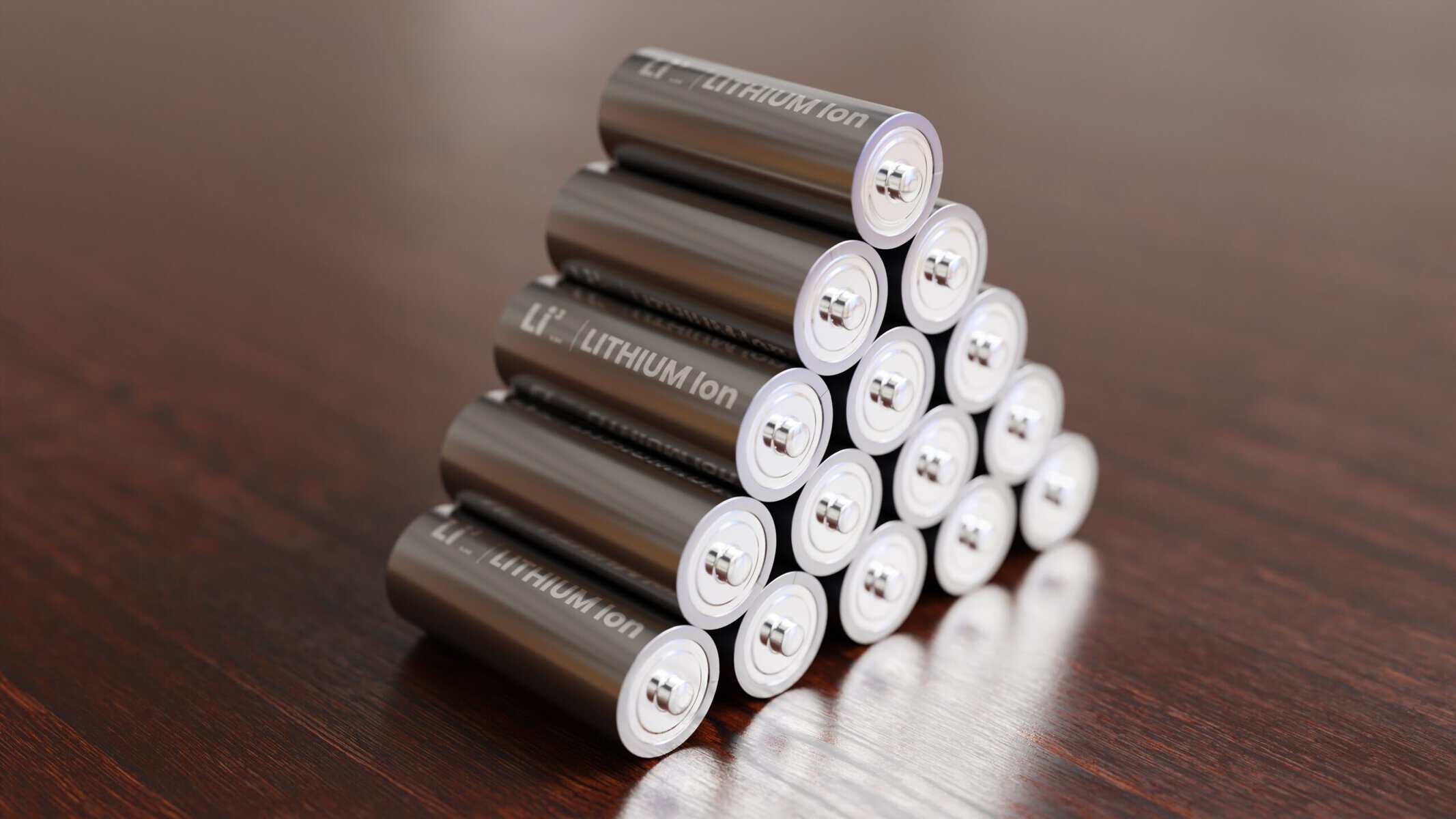 A pile of lithium ion batteries.