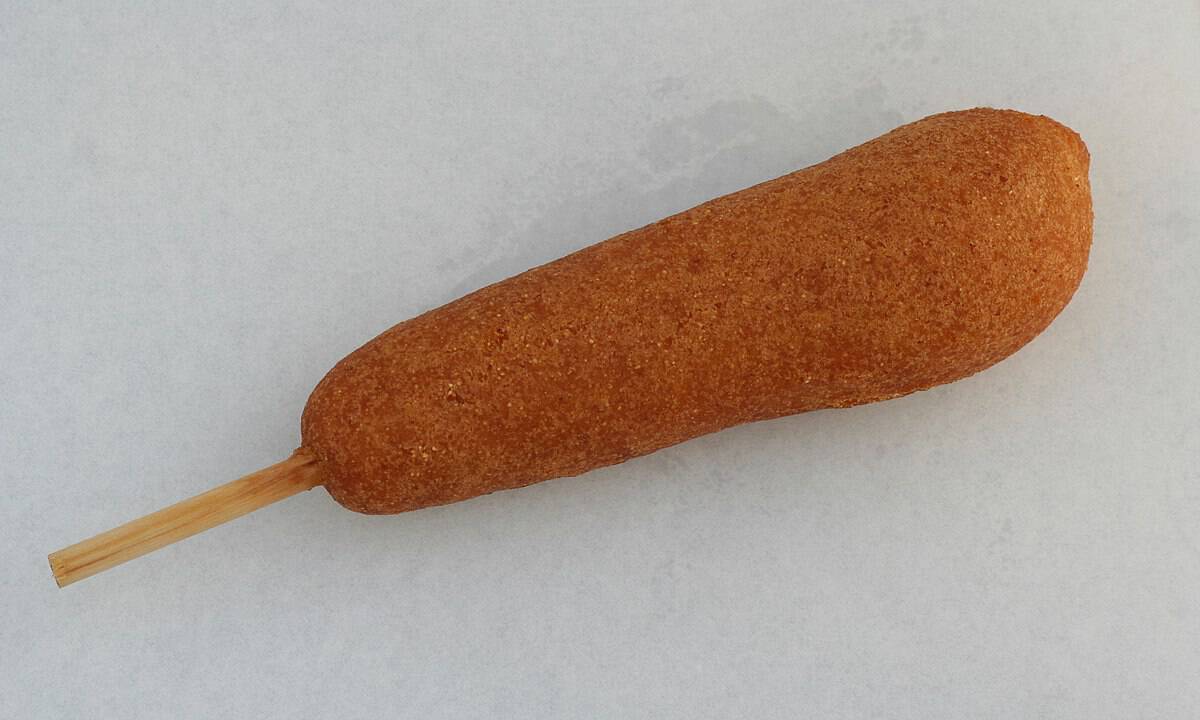 A corn dog on a stick.