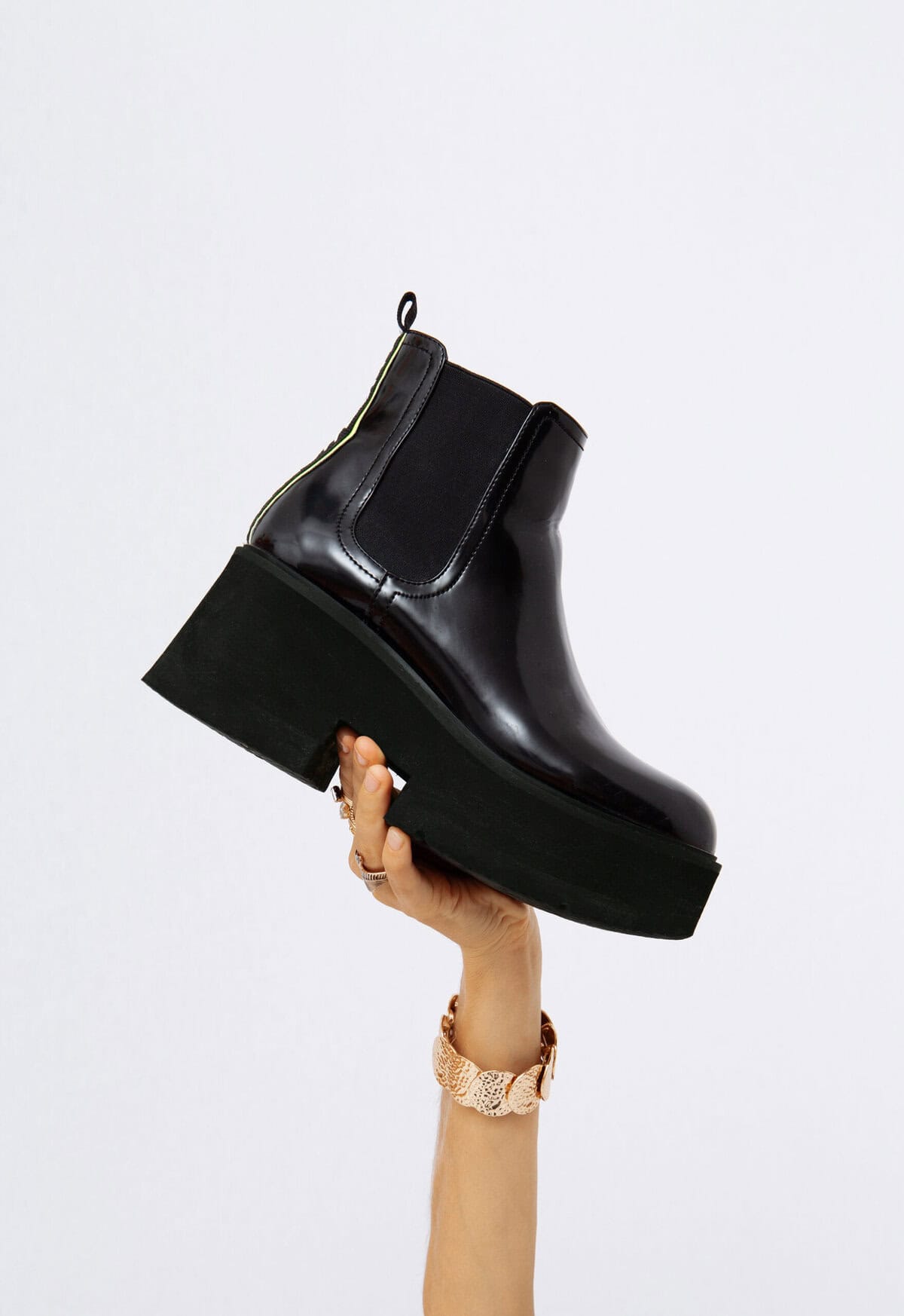 Platform shoe boots. 