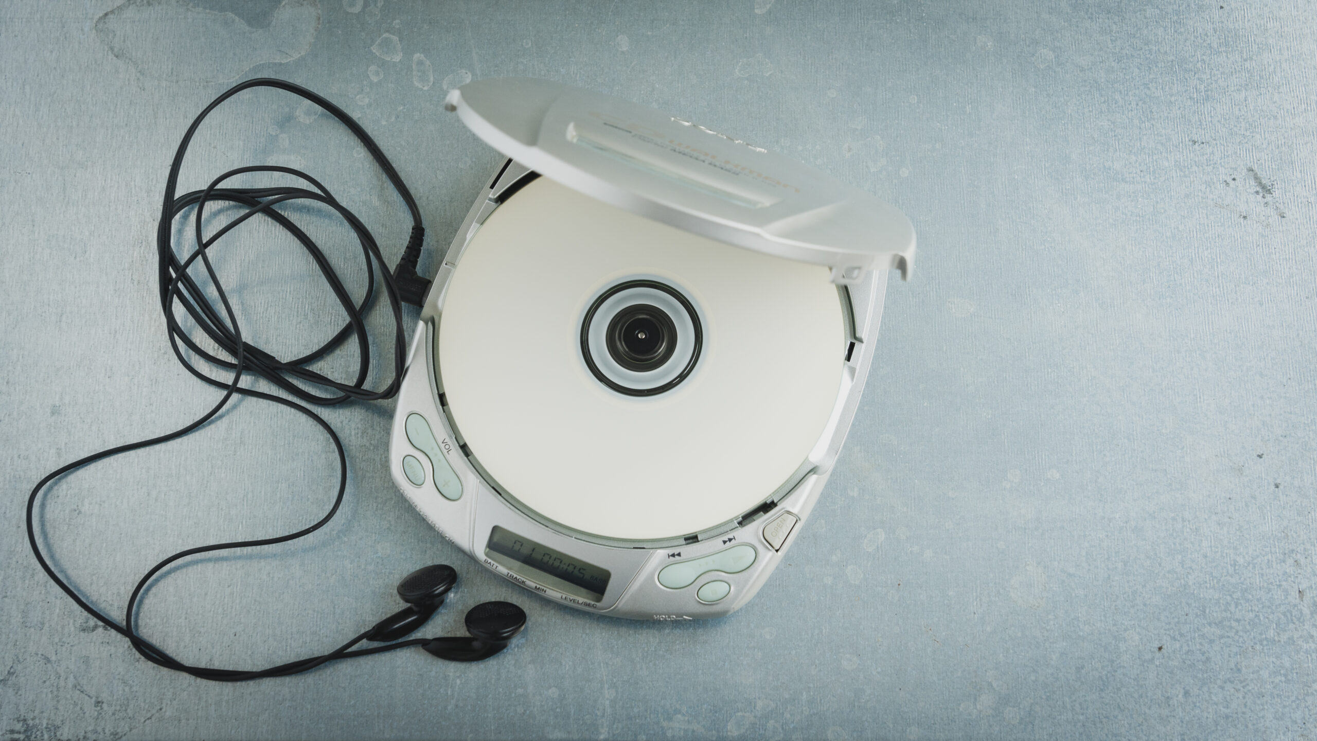 A vintage compact disc player.