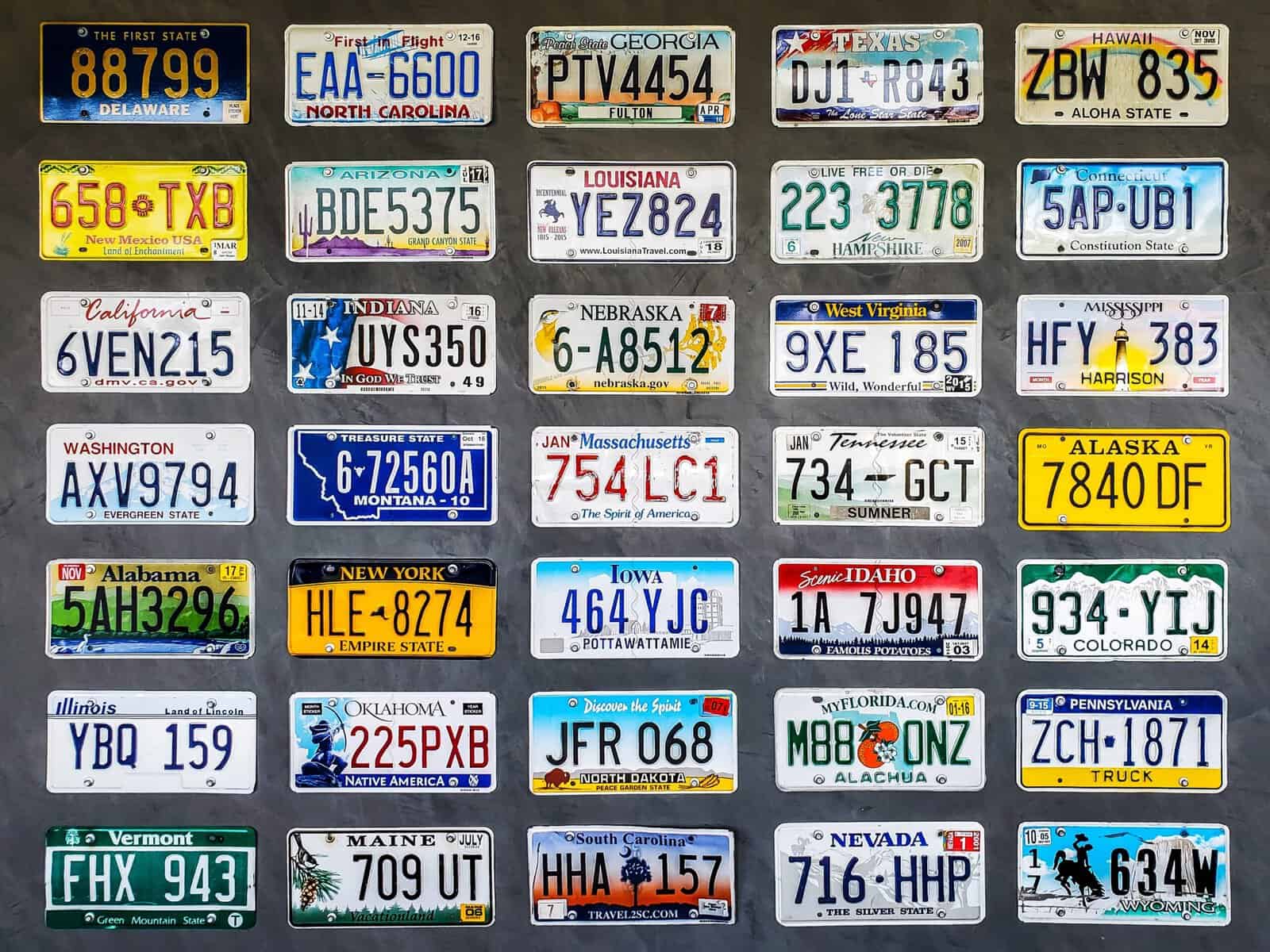 License plates.