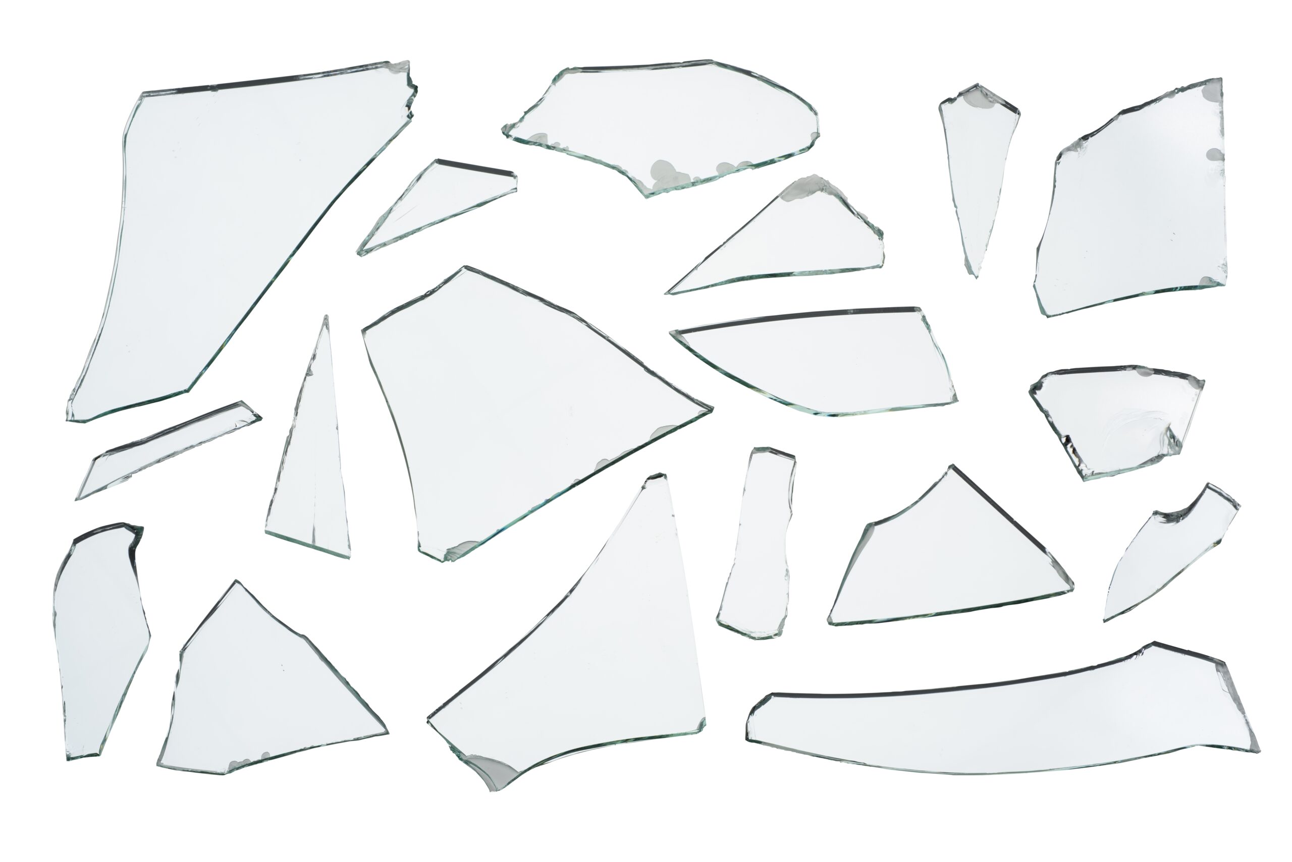 Broken shards of glass. 